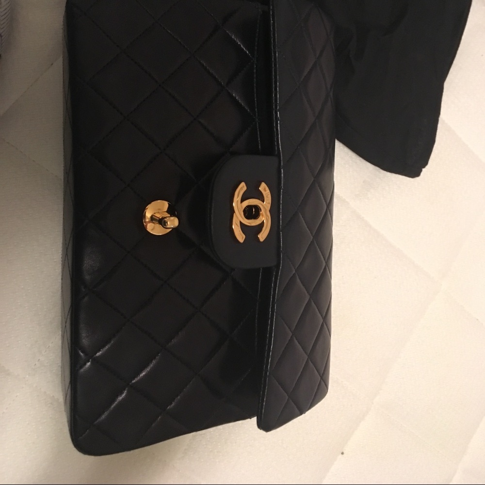 Chanel vintage series 1 small double flap in blue